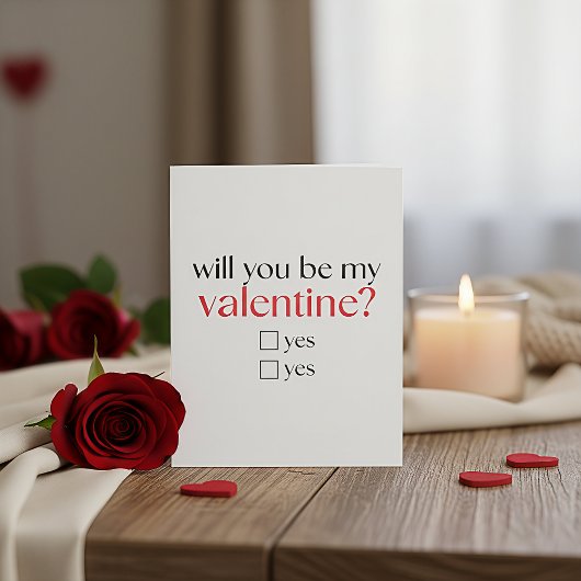 Romantic Will You Be My Valentine Card for Her シーズンカード