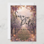 Romantic Wine Vineyard Wedding Save the Date 招待状 (正面)