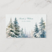 Romantic winter forest Wedding Place Card プレイスカード (裏面)