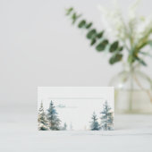 Romantic winter forest Wedding Place Card プレイスカード (スタンド正面)