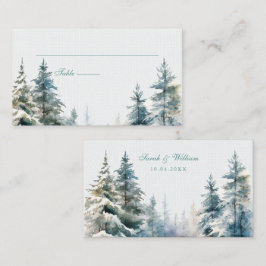 Romantic winter forest Wedding Place Card プレイスカード