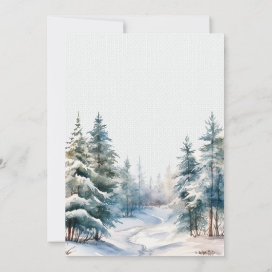 Romantic winter forest Wedding Table Seating Card 招待状 (裏面)