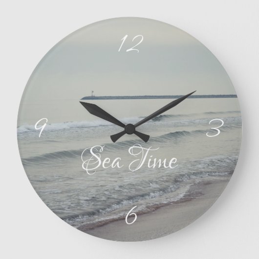 Romantic winter seascape ラージ壁時計 (正面)