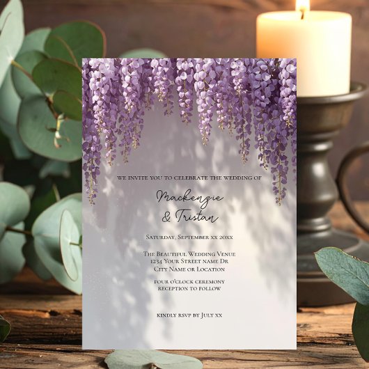 Romantic Wisteria Wedding 招待状