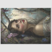 Romantic Wisteria Woman Portrait Decoupage 薄葉紙 (正面)