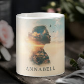 Romantic Woman Nature Silhouette Custom  コーヒーマグカップ