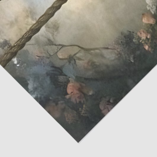 Romantic Woman on Swing Floral Decoupage 薄葉紙 (詳細)