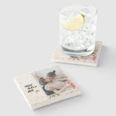 Romantic You and Meのハート写真 ストーンコースター (横)