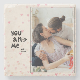 Romantic You and Meのハート写真 ストーンコースター