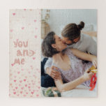 Romantic You And Me Valentine's Dayの写真 ジグソーパズル<br><div class="desc">愛は、このロマンチックなバレンタインデーのデザインと水の色の散在したハートに対する装飾的なスクリプトとモダン、あなたの写真と一緒に空に素晴らしある。選カスタマイズ択の写真で簡単。その素晴らし特別な日のプレゼントアイディアと記念の品。</div>