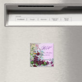 ROMANTICAフローラ渦巻き紫色のパンジー日救付 マグネット (インサイチュ (食洗機))