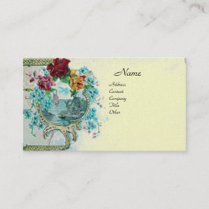 ROMANTICA アンティーク フラワー 薔薇 フラワー クレーム パール 名刺
