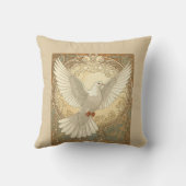 Romantically Nostalgic Peace Dove Greeting Card クッション (裏面)