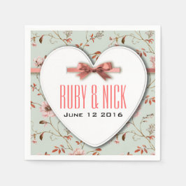 RomanticCharmヴィンテージ結婚フローラのコレクション スタンダードカクテルナプキン