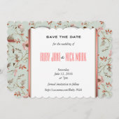 RomanticCharmヴィンテージ結婚フローラのコレクション セーブザデート (正面/裏面)