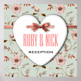 RomanticCharmヴィンテージ結婚フローラのコレクション ポスター