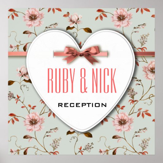 RomanticCharmヴィンテージ結婚フローラのコレクション ポスター (正面)