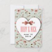 RomanticCharmヴィンテージ結婚フローラのコレクション 出欠カード (裏面)