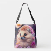 Romantik Igel mit Blumen クロスボディバッグ (裏面)