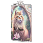 Romantik Katze mit Blumen フラスク (左)