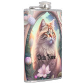 Romantik Katze mit Blumen フラスク (右)