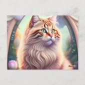 Romantik Katze mit Blumen ポストカード (裏面)