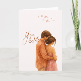 Romantische Liebeskarte You & Me mit Paar im Aquar カード