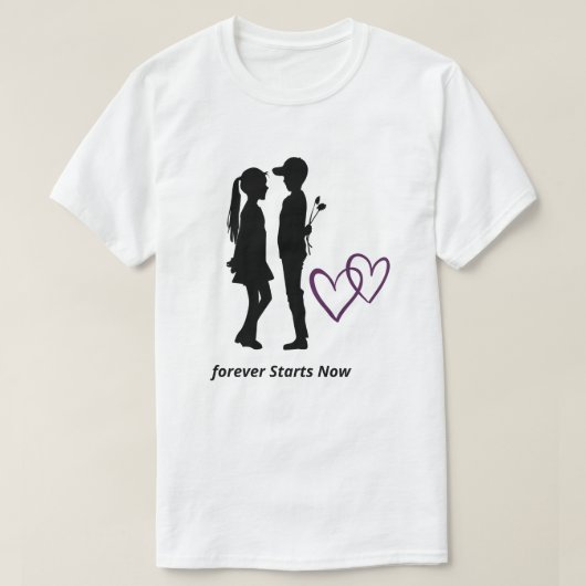 Romantisches Paar Herz T-Shirt Tシャツ (デザイン正面)