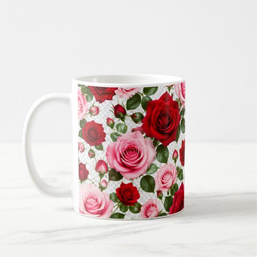 Romantisches Rosenparadies コーヒーマグカップ (左)