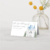 Romatic Water Color Castleイラストレーション結婚ズ プレイスカード (裏面)
