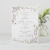 Romatic Water Color Wildflower Kwrithis 結婚's 招待状 (スタンド正面)