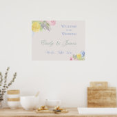 Romatic Wedding Welcome Sign ポスター (キッチン)