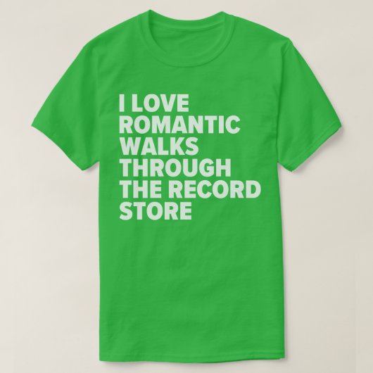 Romcがレコード店ビニールおもしろいロを歩く Tシャツ (デザイン正面)