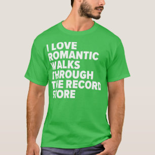 Romcがレコード店ビニールおもしろいロを歩く Tシャツ