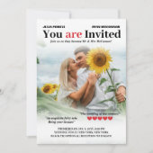 Romcomポスタパーソナライズされたー2 in 1写真結婚s 招待状 (正面)