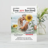 Romcomポスタパーソナライズされたー2 in 1写真結婚s 招待状 (スタンド正面)