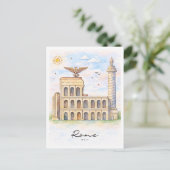 Rome Architecture Watercolor | Italy Travel シーズンポストカード (スタンド正面)