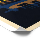 Rome at Night Poster | Colosseum Moonlight Vintage ポスター (角)