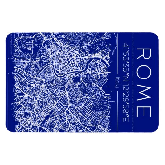Rome Blueprint City Map Magnet マグネット (横)