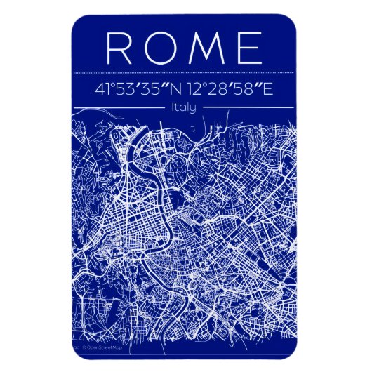 Rome Blueprint City Map Magnet マグネット (縦)
