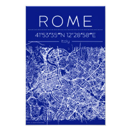 Rome Blueprint City Map Poster フォトプリント