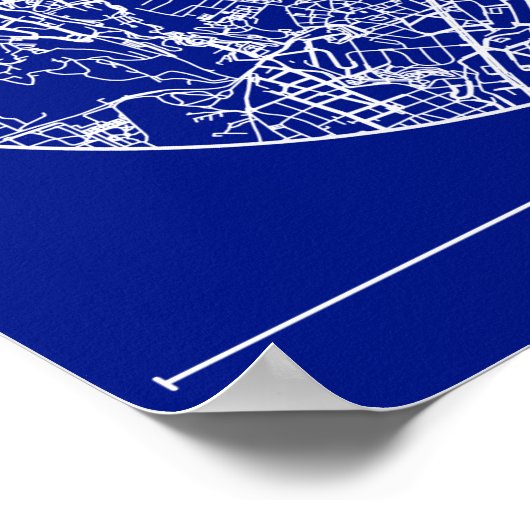 Rome Blueprint City Map Poster – Circular Design  ポスター (角)