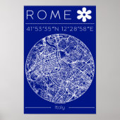 Rome Blueprint City Map Poster – Circular Design  ポスター (正面)