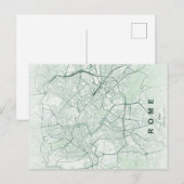 Rome City Map Minimal Postcard ポストカード (正面/裏面)