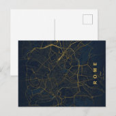 Rome City Map Minimal Postcard ポストカード (正面/裏面)