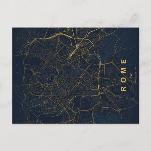 Rome City Map Minimal Postcard ポストカード (正面)