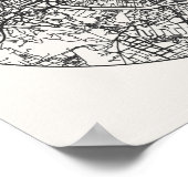 Rome City Map Poster circular Minimal Wall Art ポスター (角)