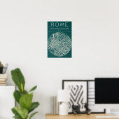 Rome City Map Poster – Modern Urban Wall Art ポスター (ホームオフィス)