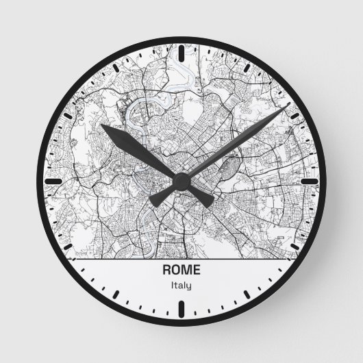 Rome Clock City Line Art ラウンド壁時計 (正面)