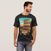 Rome Colosseum Italy Travel Illustration Tシャツ (正面フル)